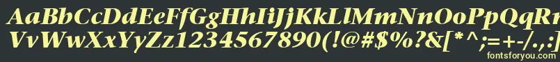 ItcStoneSerifLtBoldItalic Font – Yellow Fonts on Black Background