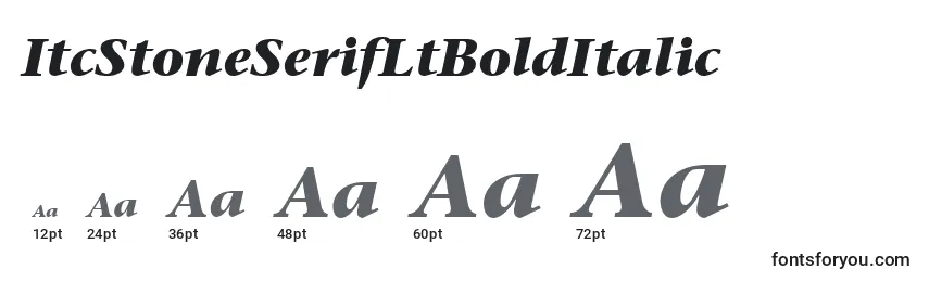 Размеры шрифта ItcStoneSerifLtBoldItalic