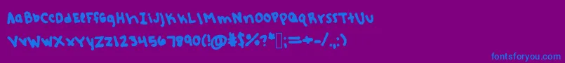 Rebeccashandwriting Font – Blue Fonts on Purple Background