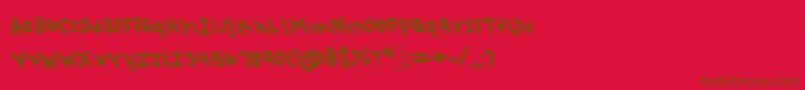 Rebeccashandwriting Font – Brown Fonts on Red Background