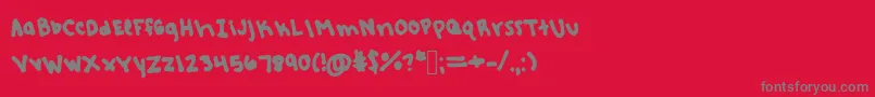フォントRebeccashandwriting – 赤い背景に灰色の文字
