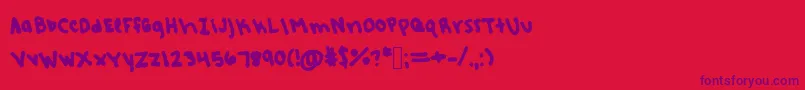 Rebeccashandwriting Font – Purple Fonts on Red Background