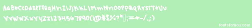 Rebeccashandwriting Font – White Fonts on Green Background