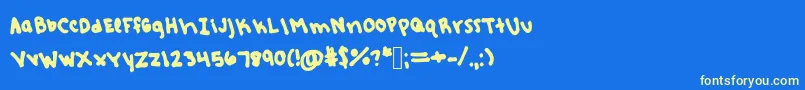 Rebeccashandwriting Font – Yellow Fonts on Blue Background