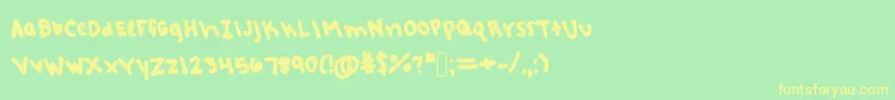 Rebeccashandwriting Font – Yellow Fonts on Green Background