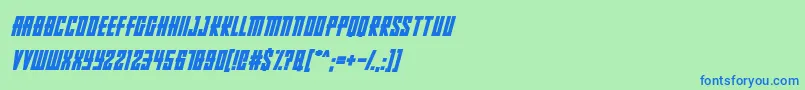 RussianDollmakerItalic Font – Blue Fonts on Green Background