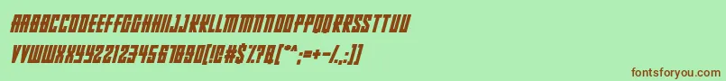 Fonte RussianDollmakerItalic – fontes marrons em um fundo verde