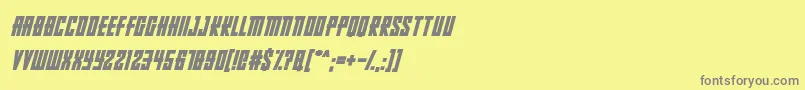 Fonte RussianDollmakerItalic – fontes cinzas em um fundo amarelo