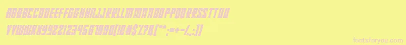RussianDollmakerItalic-Schriftart – Rosa Schriften auf gelbem Hintergrund
