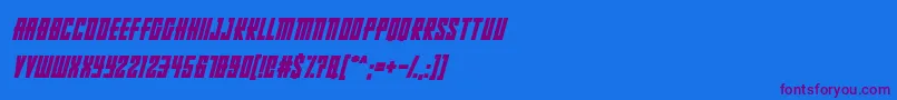 RussianDollmakerItalic Font – Purple Fonts on Blue Background