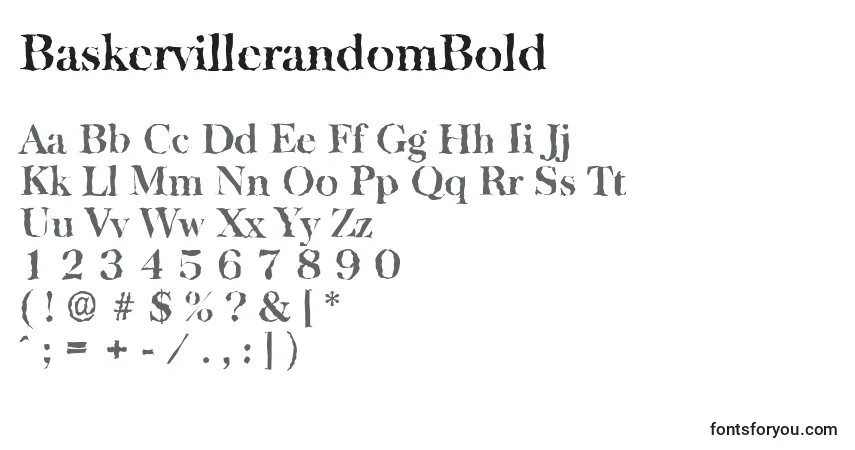 Шрифт BaskervillerandomBold – алфавит, цифры, специальные символы