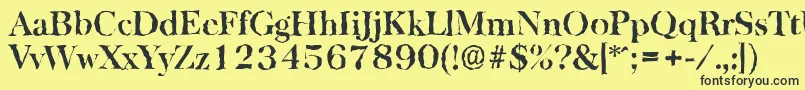 BaskervillerandomBold Font – Black Fonts on Yellow Background