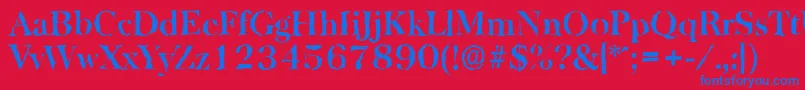 BaskervillerandomBold Font – Blue Fonts on Red Background