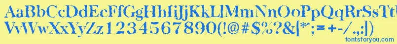 BaskervillerandomBold Font – Blue Fonts on Yellow Background