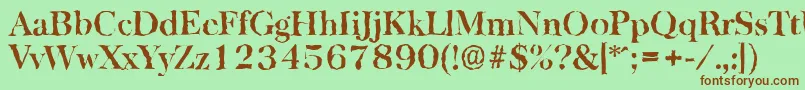 Шрифт BaskervillerandomBold – коричневые шрифты на зелёном фоне