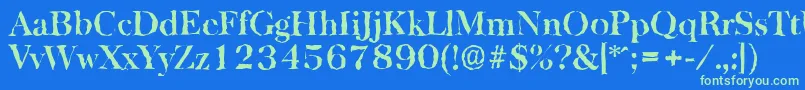 Шрифт BaskervillerandomBold – зелёные шрифты на синем фоне