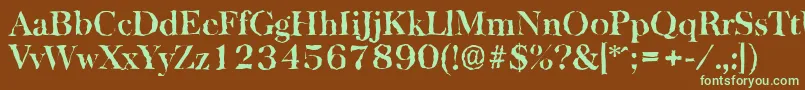 Шрифт BaskervillerandomBold – зелёные шрифты на коричневом фоне