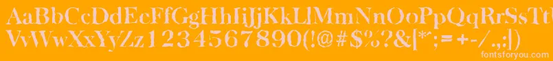 BaskervillerandomBold Font – Pink Fonts on Orange Background