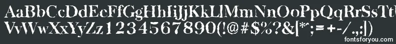 Шрифт BaskervillerandomBold – белые шрифты на чёрном фоне