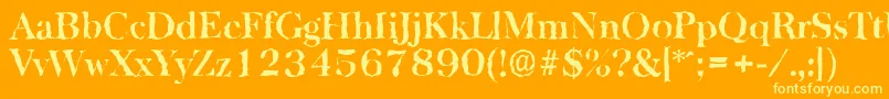 BaskervillerandomBold Font – Yellow Fonts on Orange Background