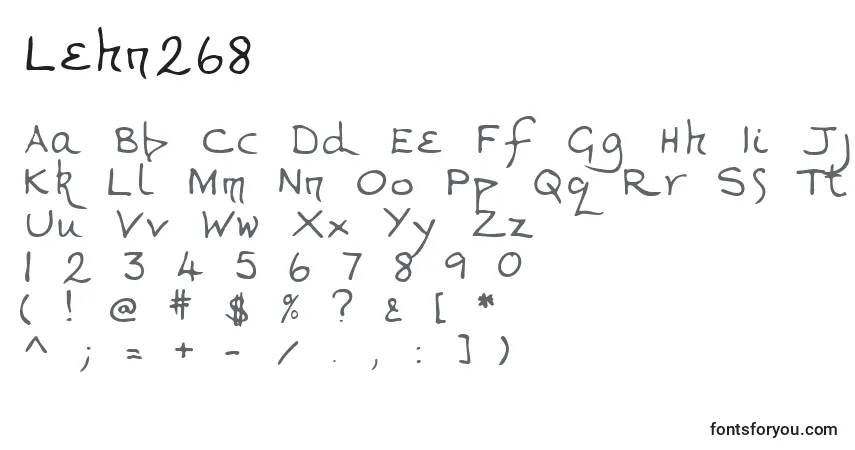 Czcionka Lehn268 – alfabet, cyfry, specjalne znaki