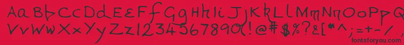 Lehn268 Font – Black Fonts on Red Background