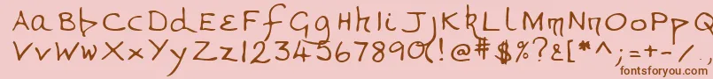 Lehn268 Font – Brown Fonts on Pink Background
