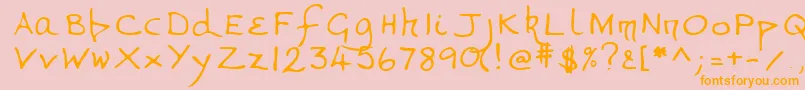 フォントLehn268 – オレンジの文字がピンクの背景にあります。
