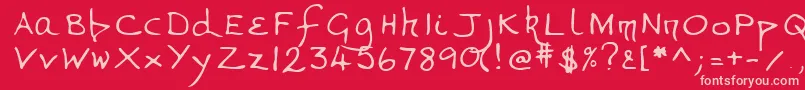 Lehn268 Font – Pink Fonts on Red Background