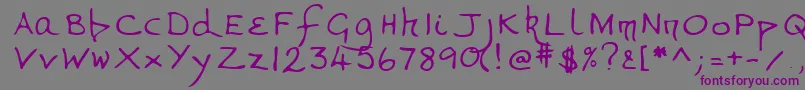 Lehn268-fontti – violetit fontit harmaalla taustalla