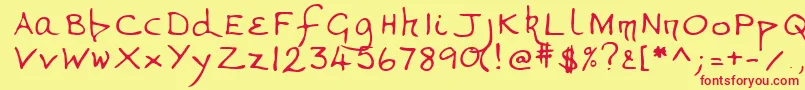Lehn268-Schriftart – Rote Schriften auf gelbem Hintergrund