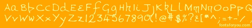 Lehn268-Schriftart – Gelbe Schriften auf orangefarbenem Hintergrund