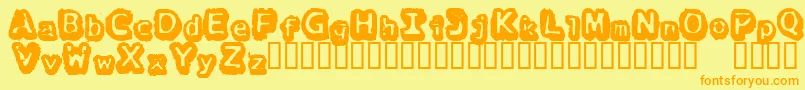 Theregoe Font – Orange Fonts on Yellow Background