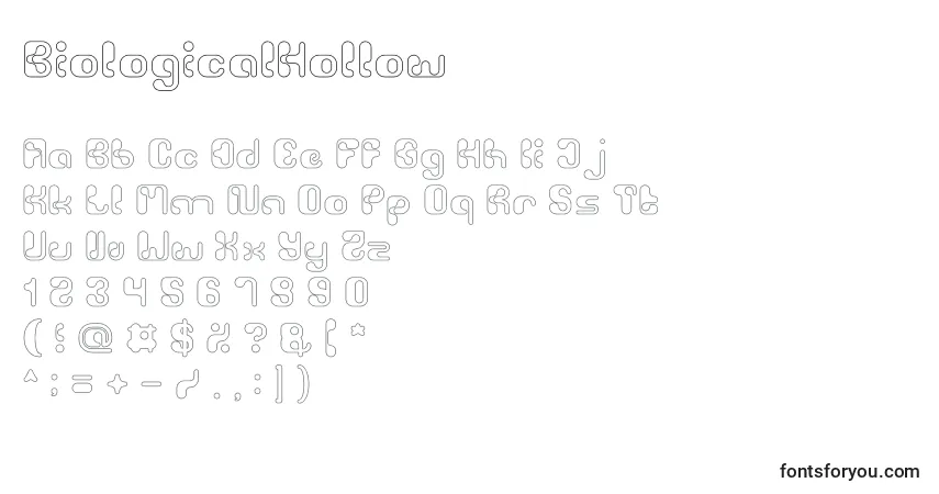 BiologicalHollow Font – alphabet, numbers, special characters