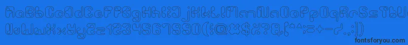 Шрифт BiologicalHollow – чёрные шрифты на синем фоне