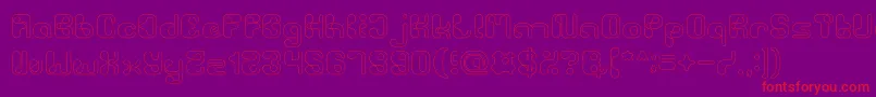 BiologicalHollow-Schriftart – Rote Schriften auf violettem Hintergrund