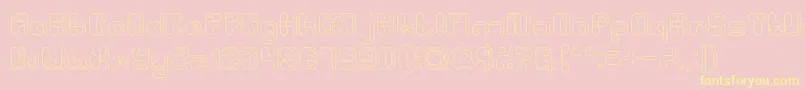 BiologicalHollow-Schriftart – Gelbe Schriften auf rosa Hintergrund