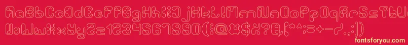 BiologicalHollow Font – Yellow Fonts on Red Background