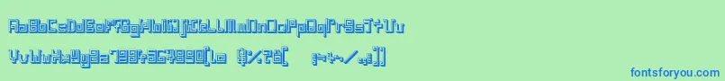 IndiaSnakePixelLabyrinthGame3D Font – Blue Fonts on Green Background