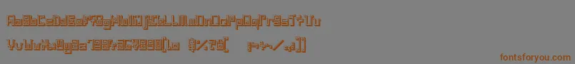 Czcionka IndiaSnakePixelLabyrinthGame3D – brązowe czcionki na szarym tle