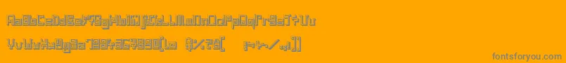 フォントIndiaSnakePixelLabyrinthGame3D – オレンジの背景に灰色の文字