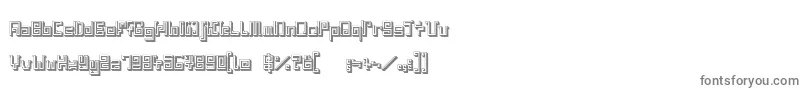 フォントIndiaSnakePixelLabyrinthGame3D – 白い背景に灰色の文字