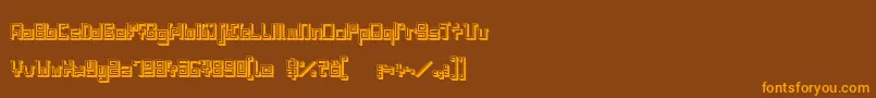 IndiaSnakePixelLabyrinthGame3D-Schriftart – Orangefarbene Schriften auf braunem Hintergrund