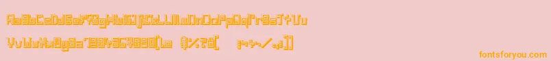 IndiaSnakePixelLabyrinthGame3D-Schriftart – Orangefarbene Schriften auf rosa Hintergrund