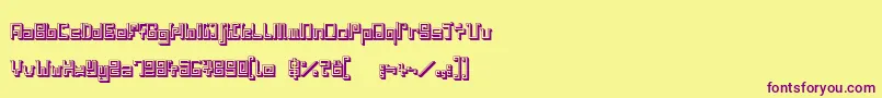 IndiaSnakePixelLabyrinthGame3D Font – Purple Fonts on Yellow Background