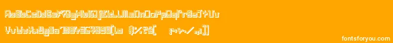 Шрифт IndiaSnakePixelLabyrinthGame3D – белые шрифты на оранжевом фоне