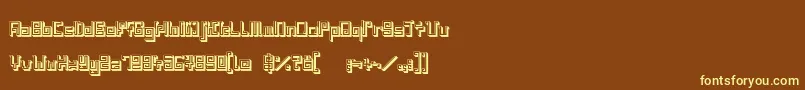 IndiaSnakePixelLabyrinthGame3D Font – Yellow Fonts on Brown Background