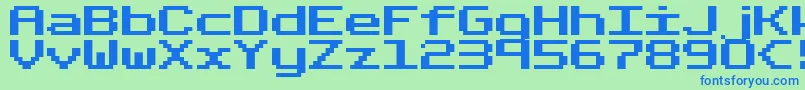 フォントFixedBo – 青い文字は緑の背景です。