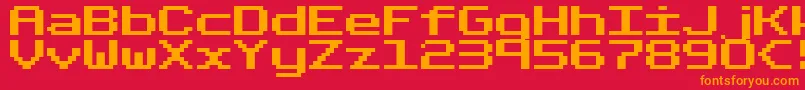 フォントFixedBo – 赤い背景にオレンジの文字