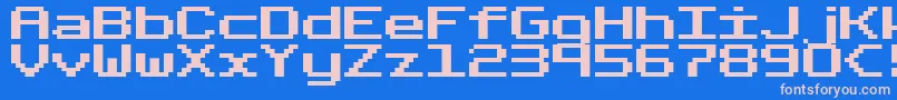 フォントFixedBo – ピンクの文字、青い背景